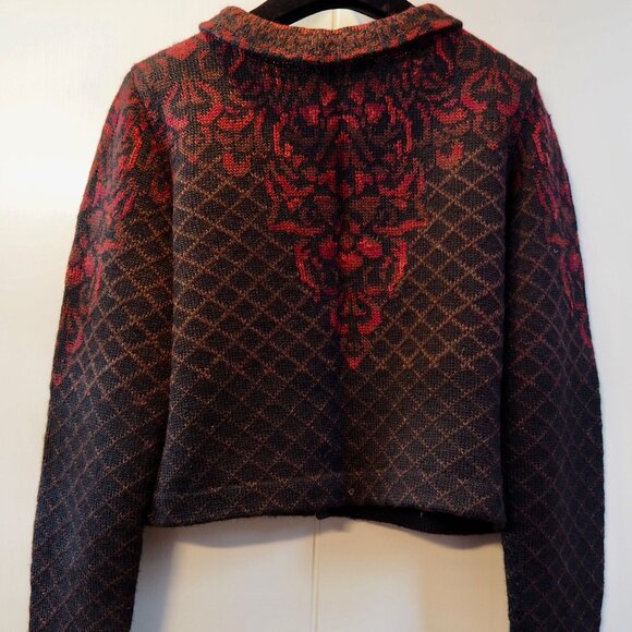 100% Alpaca Cropped Sweater Handloomed Millma Bolivia Women's Size Small - Picture 3 of 6